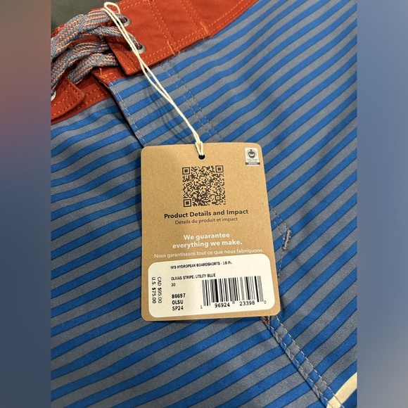 Patagonia Men's Size 30 Hydropeak 18" Boardshorts Blue Swim Bottoms Trunks NWT - Picture 3 of 10